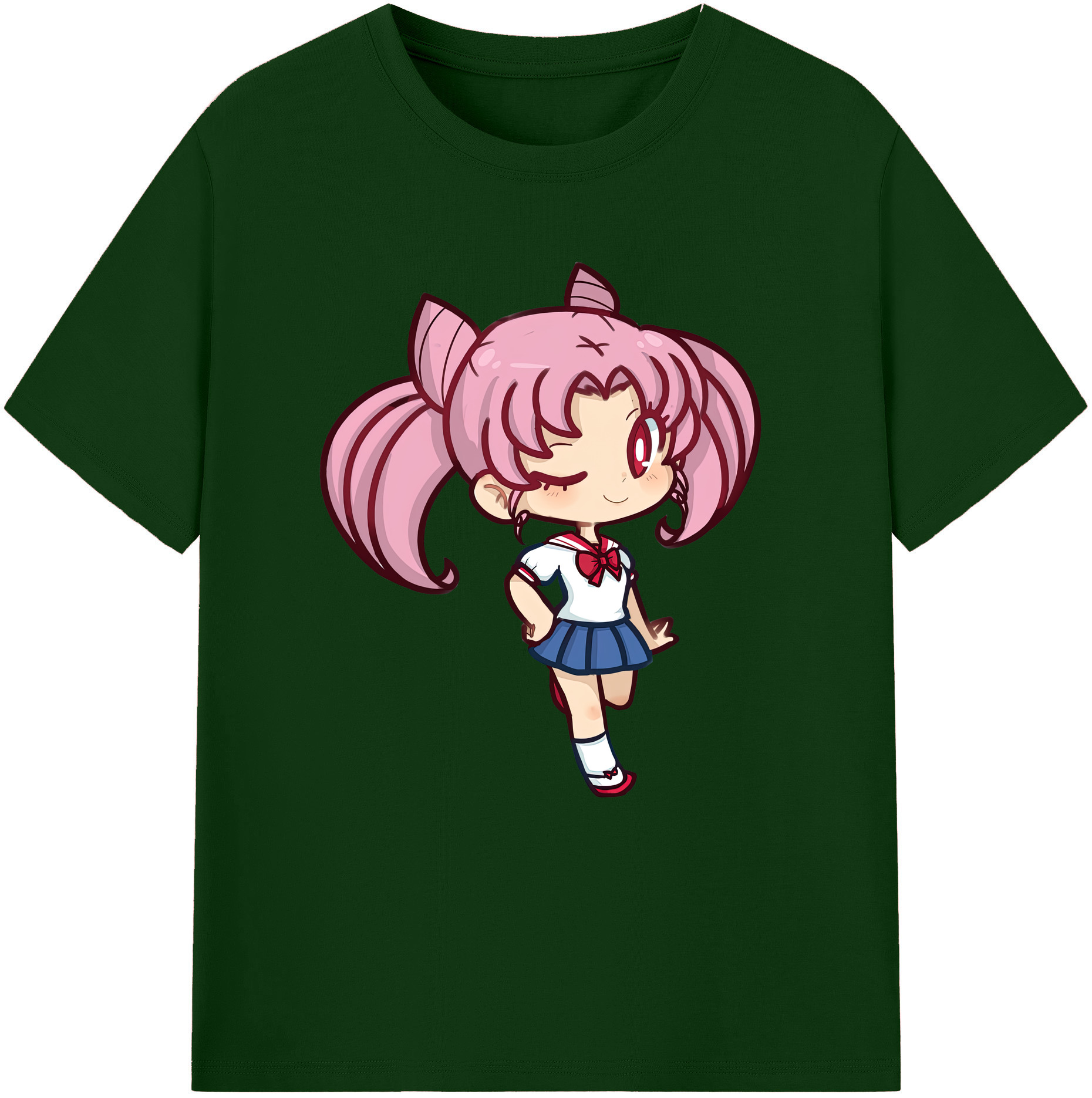 （画像用） 美少女戦士セーラームーン ちびうさ Sailor Moon Chibiusa Tsukino Usagi Small Lady Serenity 綿100％半袖Tシャツ（フロントプリント）